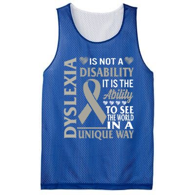 Dyslexia Awareness Ability See World Unique Not Disability Gift Mesh Reversible Basketball Jersey Tank