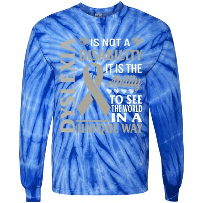 Dyslexia Awareness Ability See World Unique Not Disability Gift Tie-Dye Long Sleeve Shirt