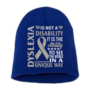 Dyslexia Awareness Ability See World Unique Not Disability Gift Short Acrylic Beanie