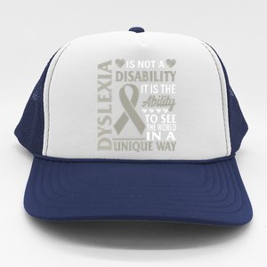 Dyslexia Awareness Ability See World Unique Not Disability Gift Trucker Hat