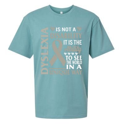 Dyslexia Awareness Ability See World Unique Not Disability Gift Sueded Cloud Jersey T-Shirt