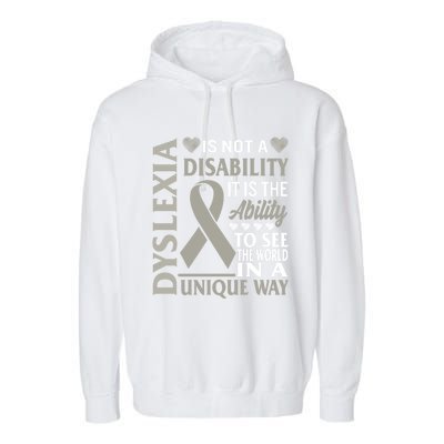 Dyslexia Awareness Ability See World Unique Not Disability Gift Garment-Dyed Fleece Hoodie