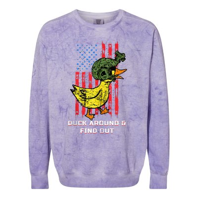 Duck Around And Find Out Colorblast Crewneck Sweatshirt