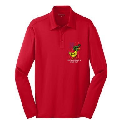 Duck Around And Find Out Silk Touch Performance Long Sleeve Polo