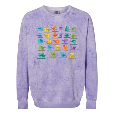 Dinosaurs Alphabet ABC Dino Identification Colorblast Crewneck Sweatshirt