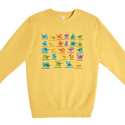 Dinosaurs Alphabet ABC Dino Identification Premium Crewneck Sweatshirt