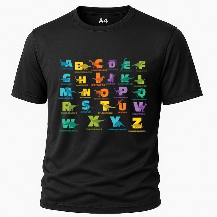 Dinosaurs Alphabet ABC Dino Identification Cooling Performance Crew T-Shirt