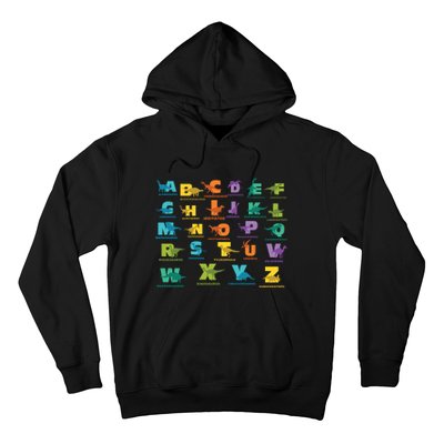 Dinosaurs Alphabet ABC Dino Identification Hoodie