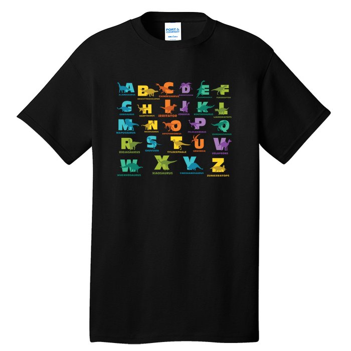 Dinosaurs Alphabet ABC Dino Identification Tall T-Shirt