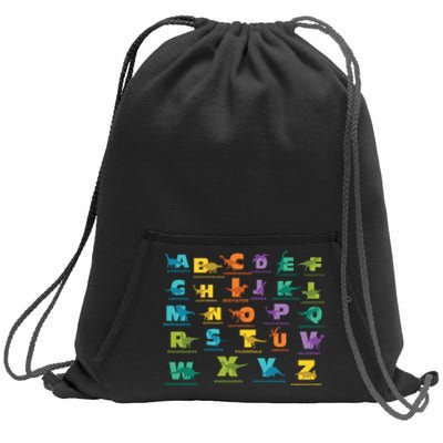 Dinosaurs Alphabet ABC Dino Identification Sweatshirt Cinch Pack Bag