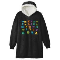 Dinosaurs Alphabet ABC Dino Identification Hooded Wearable Blanket