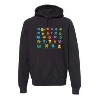 Dinosaurs Alphabet ABC Dino Identification Premium Hoodie