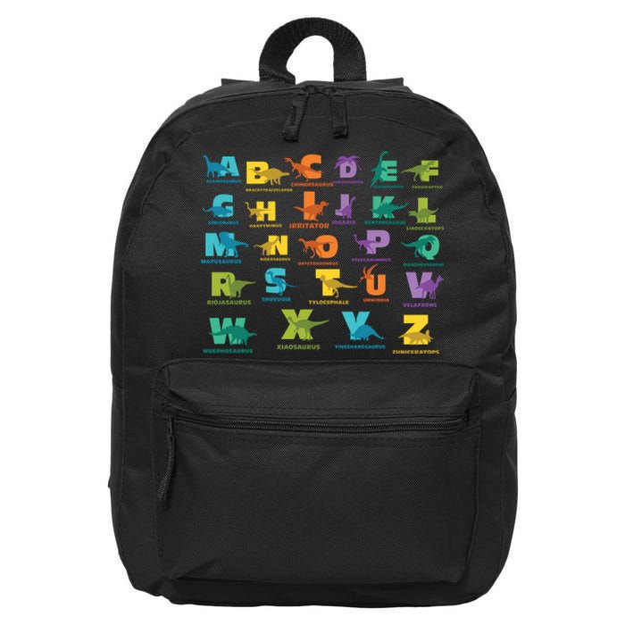 Dinosaurs Alphabet ABC Dino Identification 16 in Basic Backpack