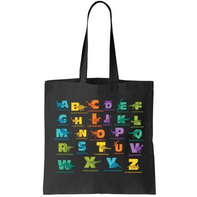 Dinosaurs Alphabet ABC Dino Identification Tote Bag