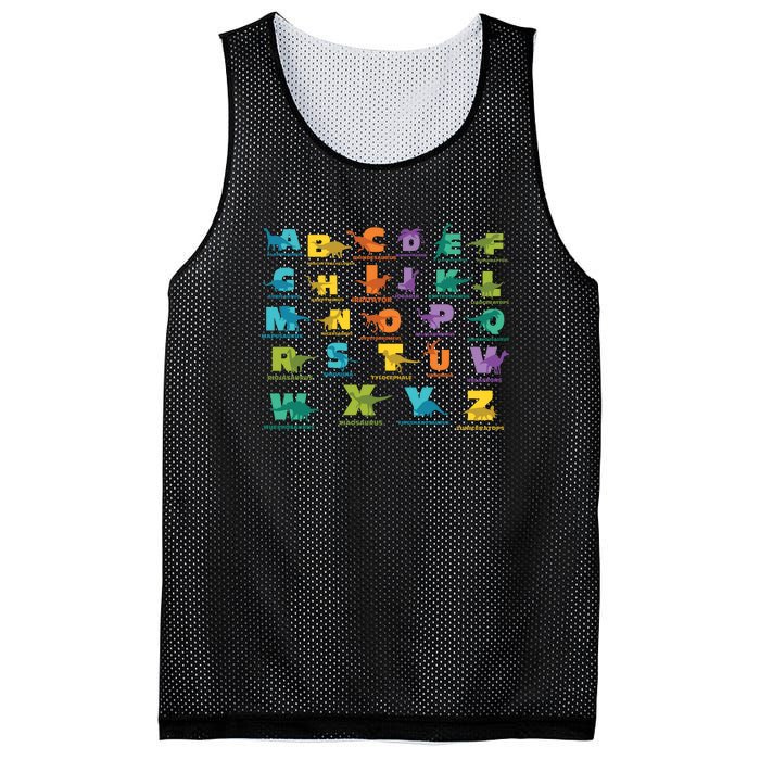 Dinosaurs Alphabet ABC Dino Identification Mesh Reversible Basketball Jersey Tank