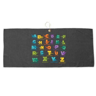 Dinosaurs Alphabet ABC Dino Identification Large Microfiber Waffle Golf Towel