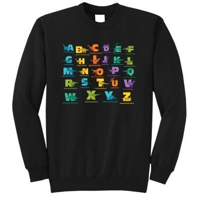 Dinosaurs Alphabet ABC Dino Identification Tall Sweatshirt