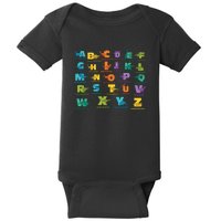 Dinosaurs Alphabet ABC Dino Identification Baby Bodysuit