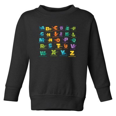 Dinosaurs Alphabet ABC Dino Identification Toddler Sweatshirt