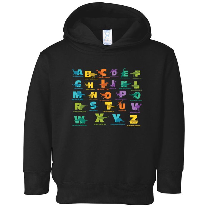 Dinosaurs Alphabet ABC Dino Identification Toddler Hoodie