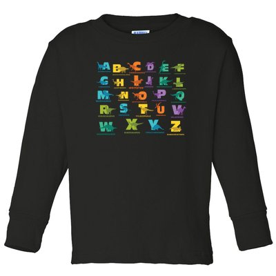 Dinosaurs Alphabet ABC Dino Identification Toddler Long Sleeve Shirt