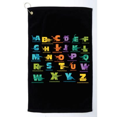 Dinosaurs Alphabet ABC Dino Identification Platinum Collection Golf Towel