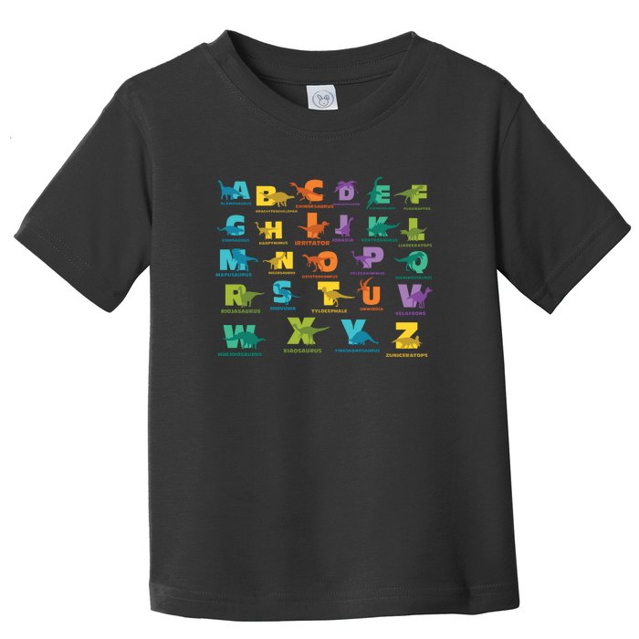 Dinosaurs Alphabet ABC Dino Identification Toddler T-Shirt