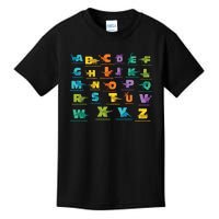 Dinosaurs Alphabet ABC Dino Identification Kids T-Shirt