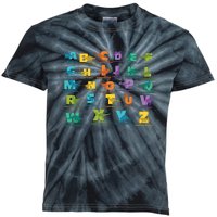 Dinosaurs Alphabet ABC Dino Identification Kids Tie-Dye T-Shirt