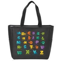 Dinosaurs Alphabet ABC Dino Identification Zip Tote Bag