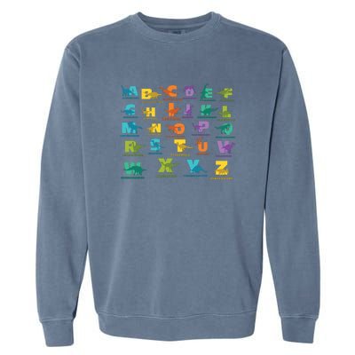 Dinosaurs Alphabet ABC Dino Identification Garment-Dyed Sweatshirt