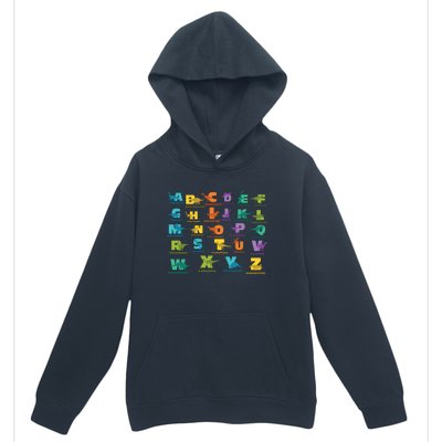 Dinosaurs Alphabet ABC Dino Identification Urban Pullover Hoodie