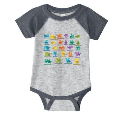 Dinosaurs Alphabet ABC Dino Identification Infant Baby Jersey Bodysuit