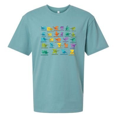 Dinosaurs Alphabet ABC Dino Identification Sueded Cloud Jersey T-Shirt