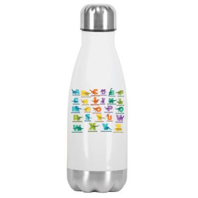 Dinosaurs Alphabet ABC Dino Identification Stainless Steel Insulated Water Bottle