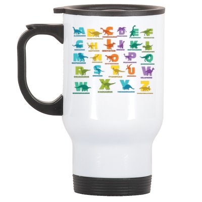 Dinosaurs Alphabet ABC Dino Identification Stainless Steel Travel Mug