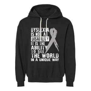 Dyslexia Awareness Ability See World Unique Not Disability Gift Garment-Dyed Fleece Hoodie