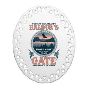 Dnd Adventure Awaits At Baldurs Gate Ceramic Oval Ornament