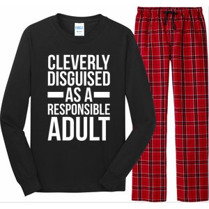 Disguised As A Responsible Adult Funny Quote Long Sleeve Pajama Set