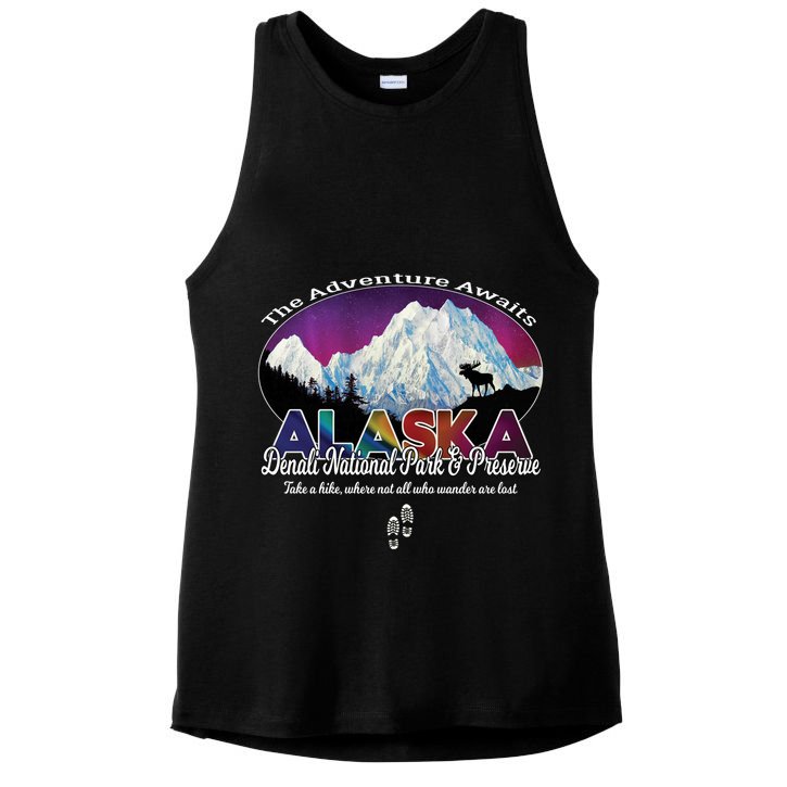 Denali Alaska Aurora Borealis National Park Hiker Souvenir Cute Gift Ladies PosiCharge Tri-Blend Wicking Tank