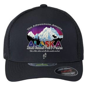 Denali Alaska Aurora Borealis National Park Hiker Souvenir Cute Gift Flexfit Unipanel Trucker Cap