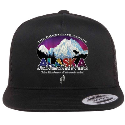 Denali Alaska Aurora Borealis National Park Hiker Souvenir Cute Gift Flatbill Hat