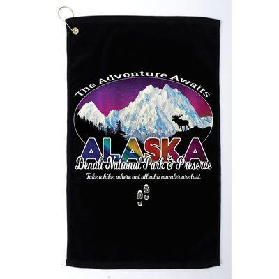 Denali Alaska Aurora Borealis National Park Hiker Souvenir Cute Gift Golf Towel