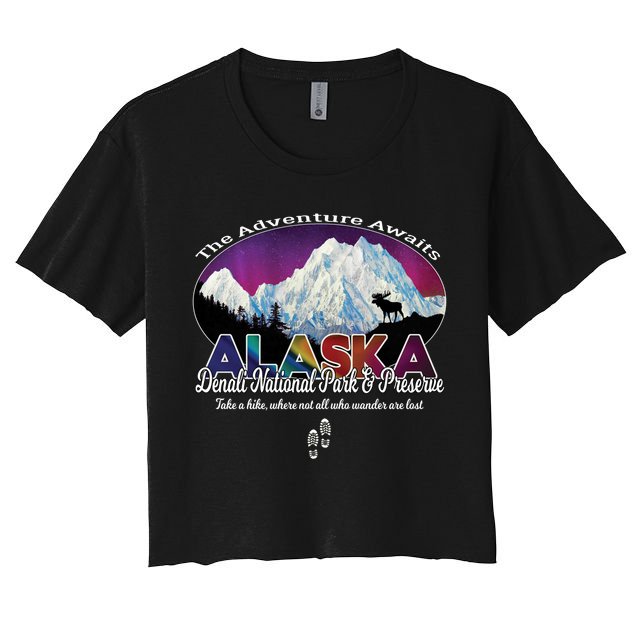 Denali Alaska Aurora Borealis National Park Hiker Souvenir Cute Gift Crop Top