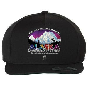 Denali Alaska Aurora Borealis National Park Hiker Souvenir Cute Gift Wool Snapback Cap