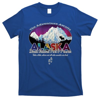 Denali Alaska Aurora Borealis National Park Hiker Souvenir Cute Gift T-Shirt
