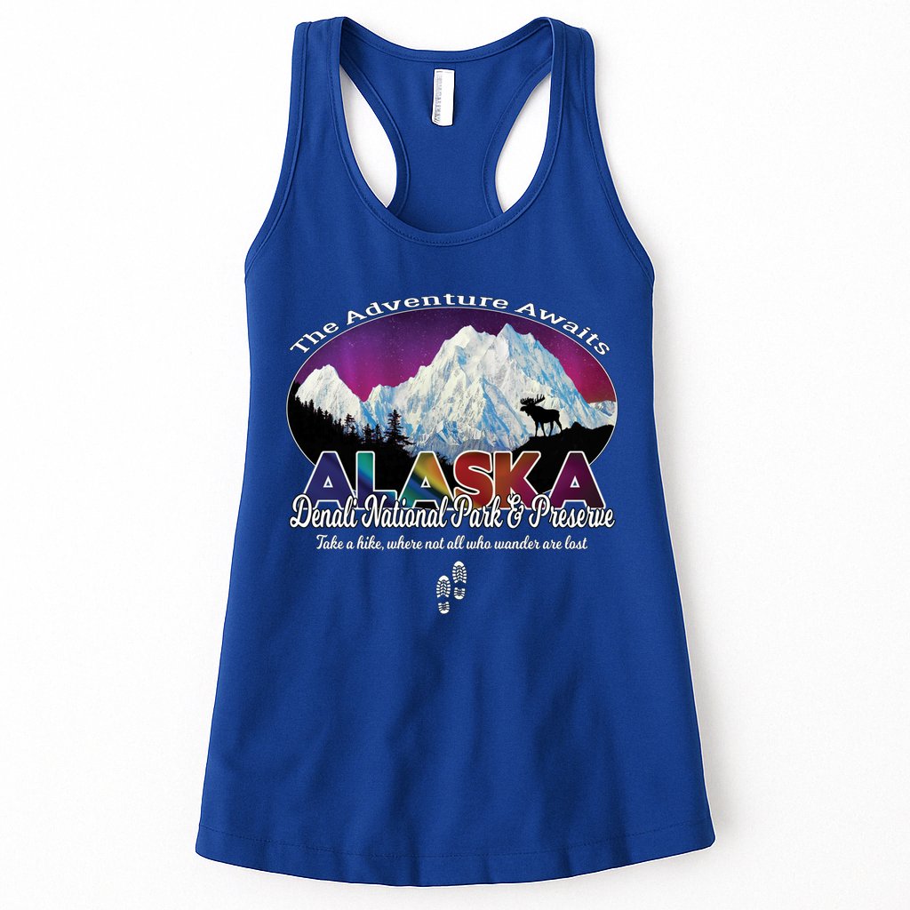 Denali Alaska Aurora Borealis National Park Hiker Souvenir Cute Gift Womens Tank Top