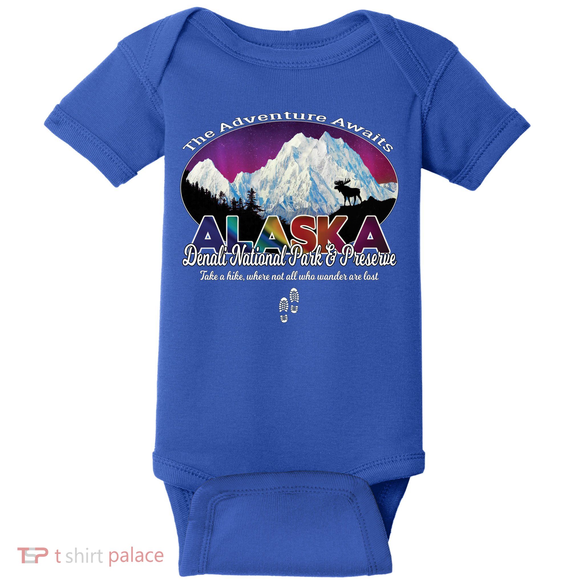 Denali Alaska Aurora Borealis National Park Hiker Souvenir Cute Gift Baby Bodysuit