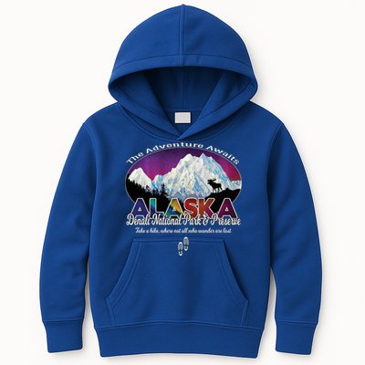 Denali Alaska Aurora Borealis National Park Hiker Souvenir Cute Gift Kids Hoodie