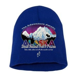 Denali Alaska Aurora Borealis National Park Hiker Souvenir Cute Gift Short Acrylic Beanie